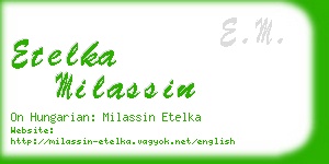 etelka milassin business card